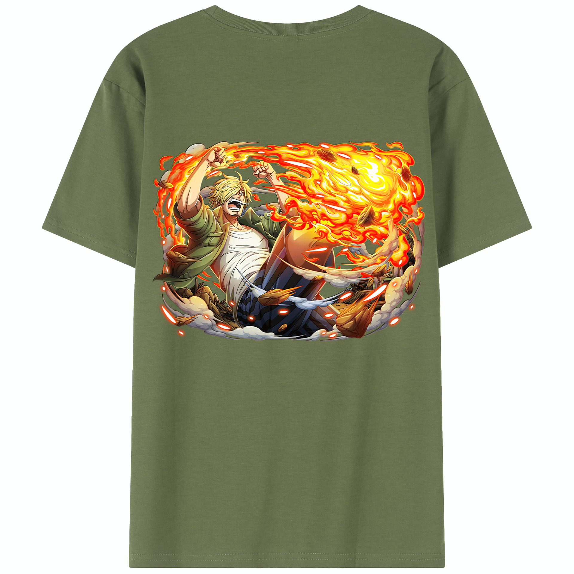 ワンピース サンジ ONE PIECE Sanji 綿100％半袖Tシャツ（背面プリント）